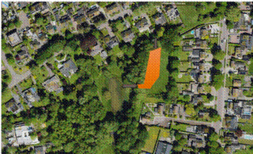 Afbeelding met luchtfoto van de plek van hondenuitlaatveld Moesbos
